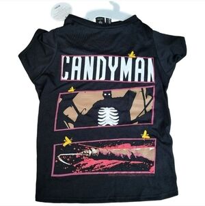 NWT Blended "Candyman" Horror Movie Graphic Tee Dog T-Shirt Medium M Black New